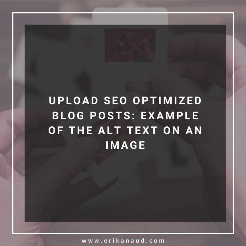 Upload SEO optimized blog posts: example of the alt text on an image