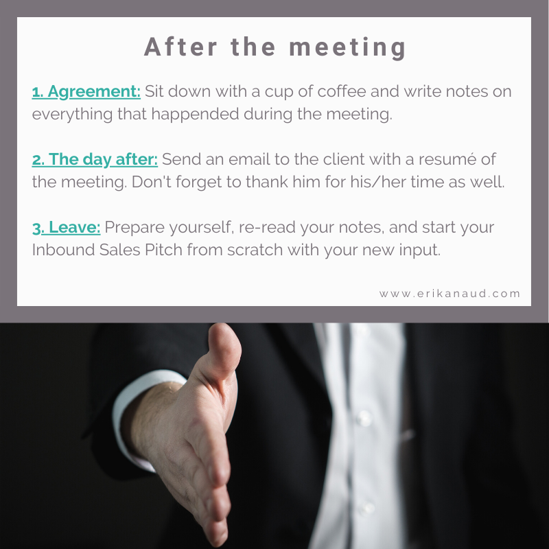 Inbound Sales Pitch: After a meeting