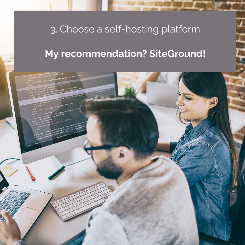 Starting a website Step 3:  Choose a self-hosting platform