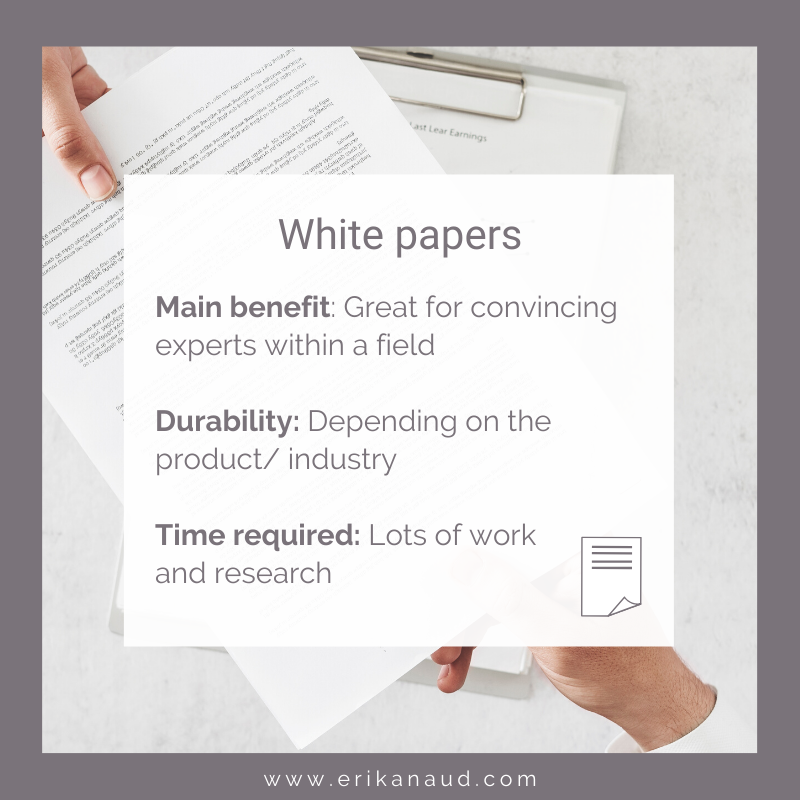 Types of content marketing: white papers